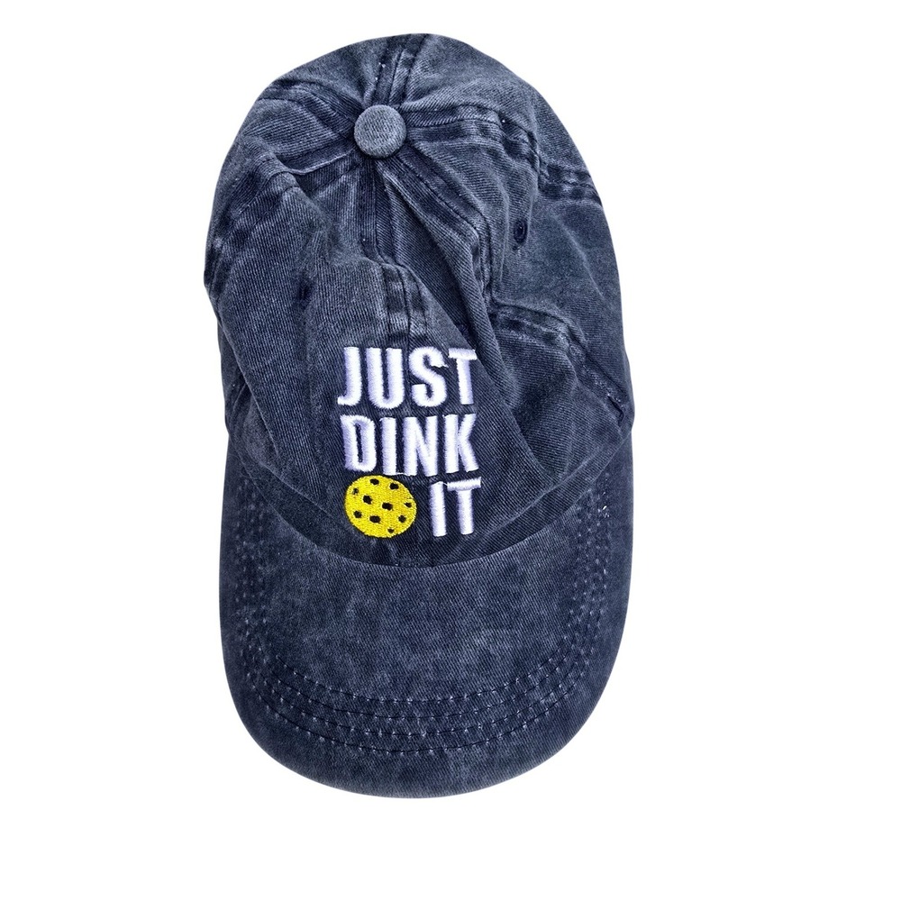 Waldeal Navy Blue Just Dink It Pickleball Vintage Washed Denim Dad Hat Cap